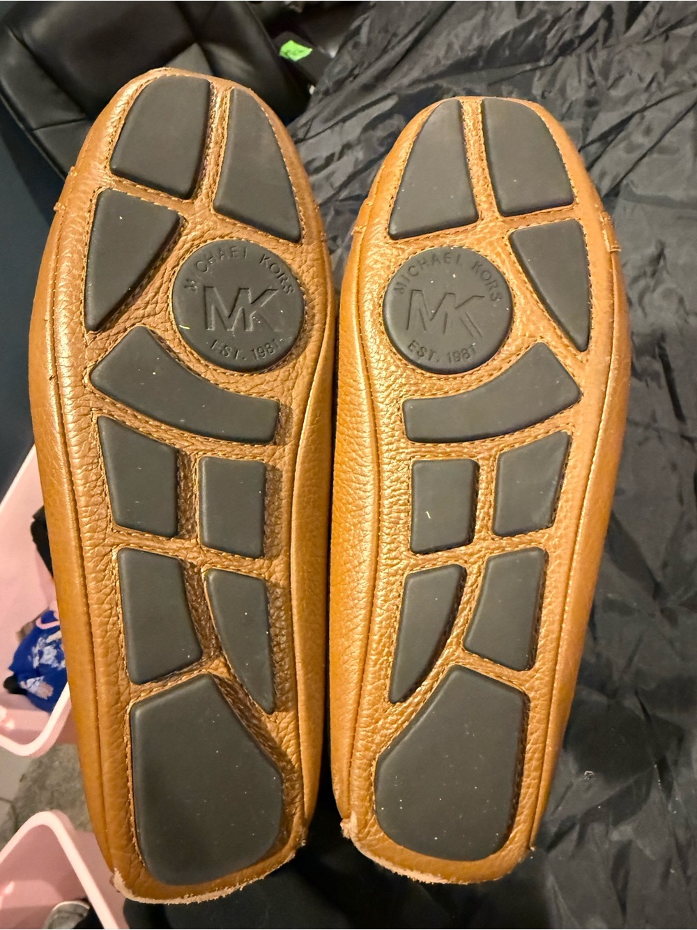 Michael Kors Women's Brown Leather MK Logo Ballet Flats - Picture 7 of 7